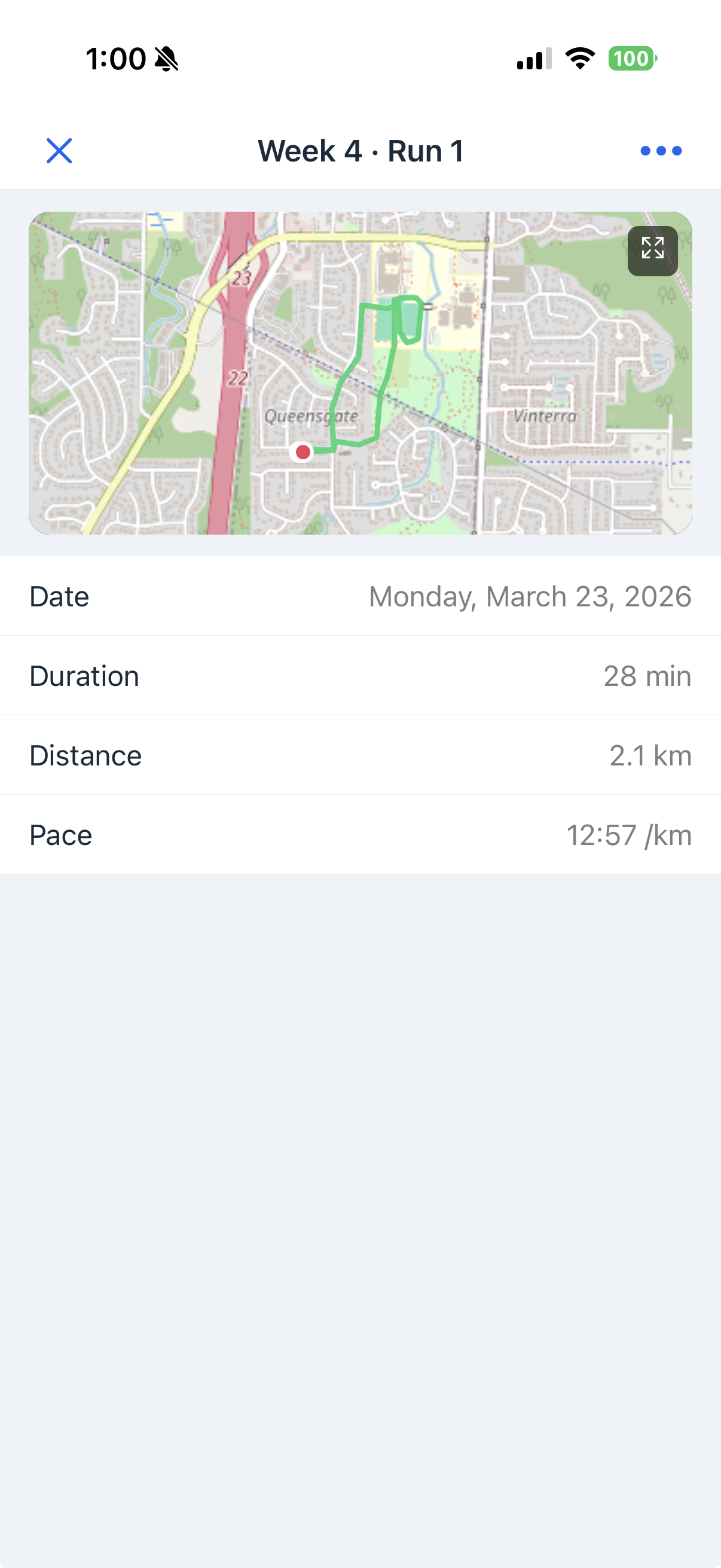 GPS route tracking on a map