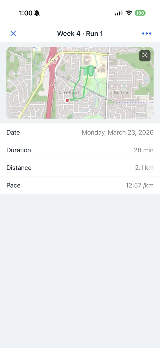 GPS route tracking on a map
